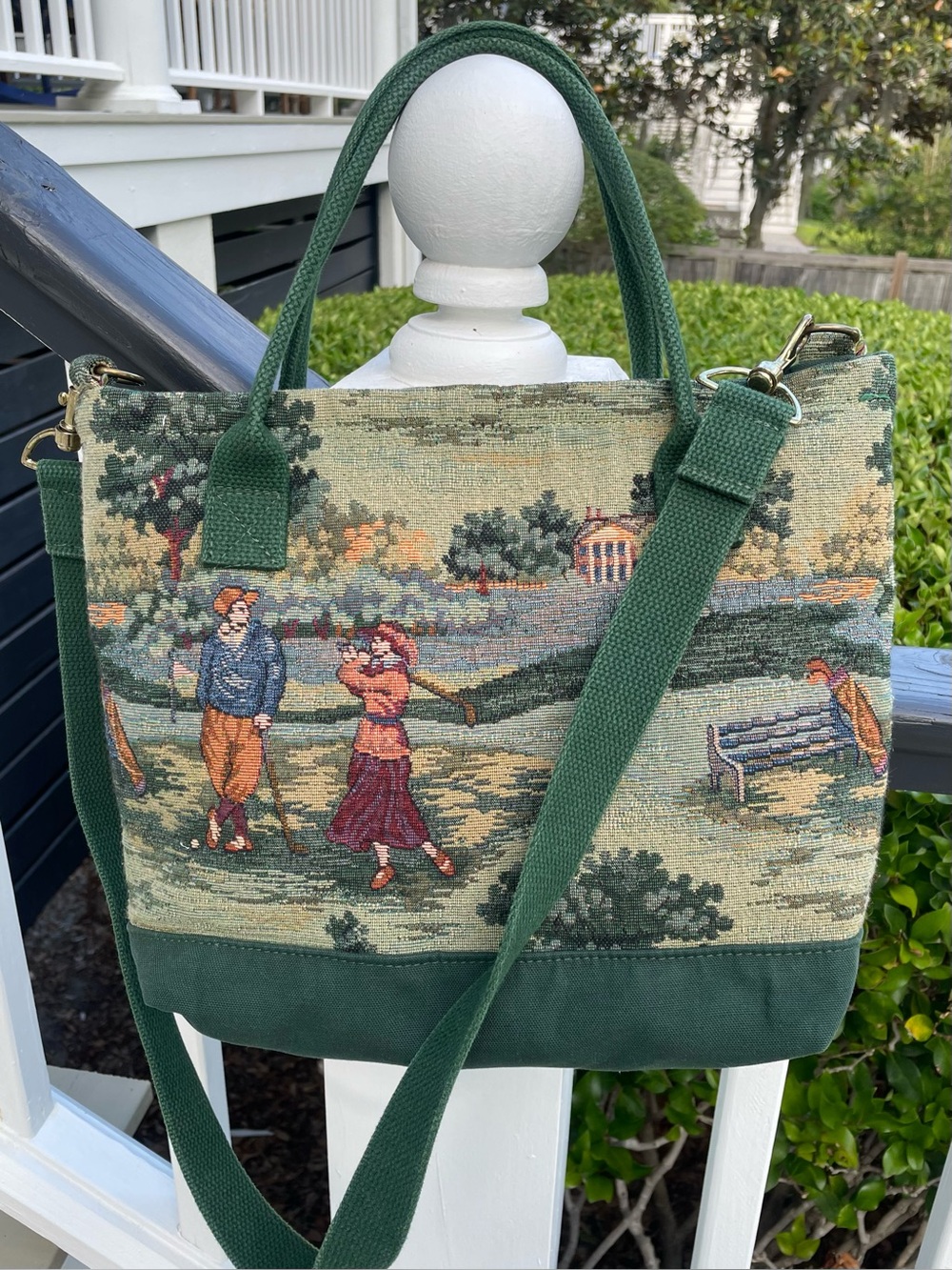 Vintage tapestry golf tote